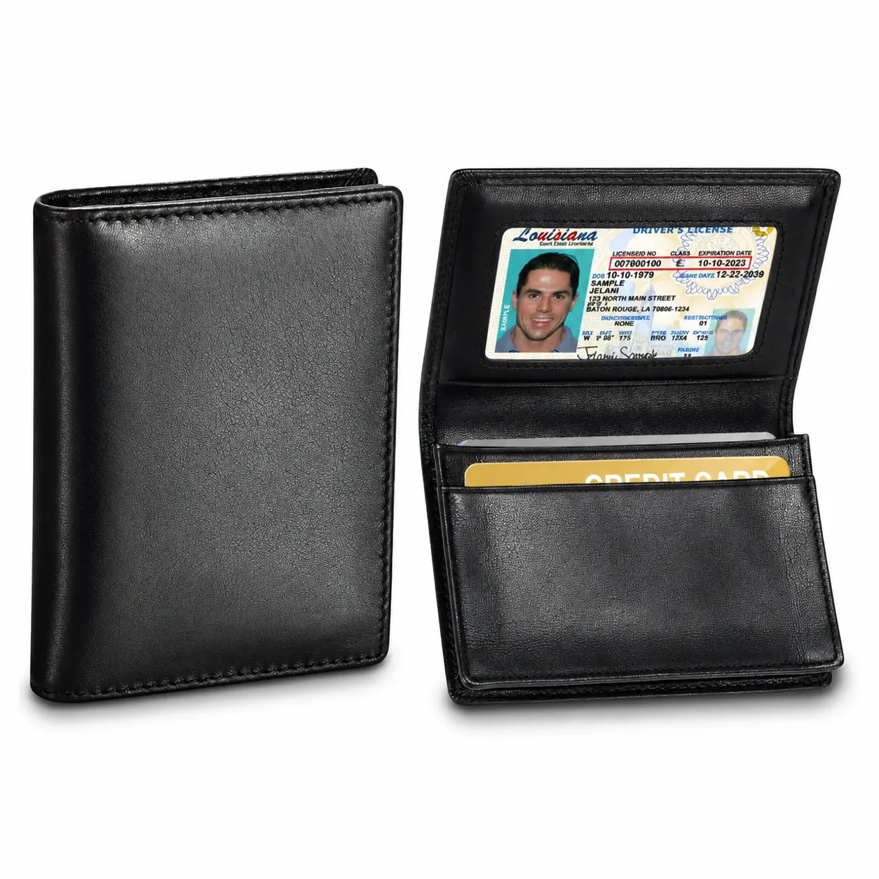 Men's Minimalist Full Grain Leather Bifold-Trifold Wallet - RFID Protection Plus Compact Storage, Lightweight Elegant Card Holder, High-Capacity Slim Plain Casual Everyday Carry, Expandable Slot, Dry Clean Only