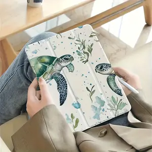 Underwater Green Turtle Acrylic Tablet Case with Flip Stand, Shockproof Adjustable Stand, Lightweight Mixed Material, Auto Sleep/Wake Function, 70% Off, Compatible with iPad 10th Generation (2022) Tablet Accessories