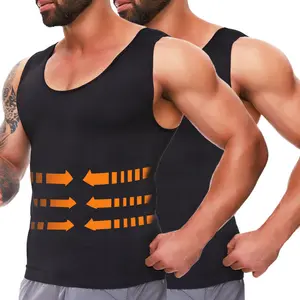 CATTIBOR 1/2/3/4 PACK Men's Compression Vest Shapewear Tanks Tops,Sport Vest Body Shaper Tummy Control Tops for Running Fitness Menswear Underwear,Back to School Outfits Springtok