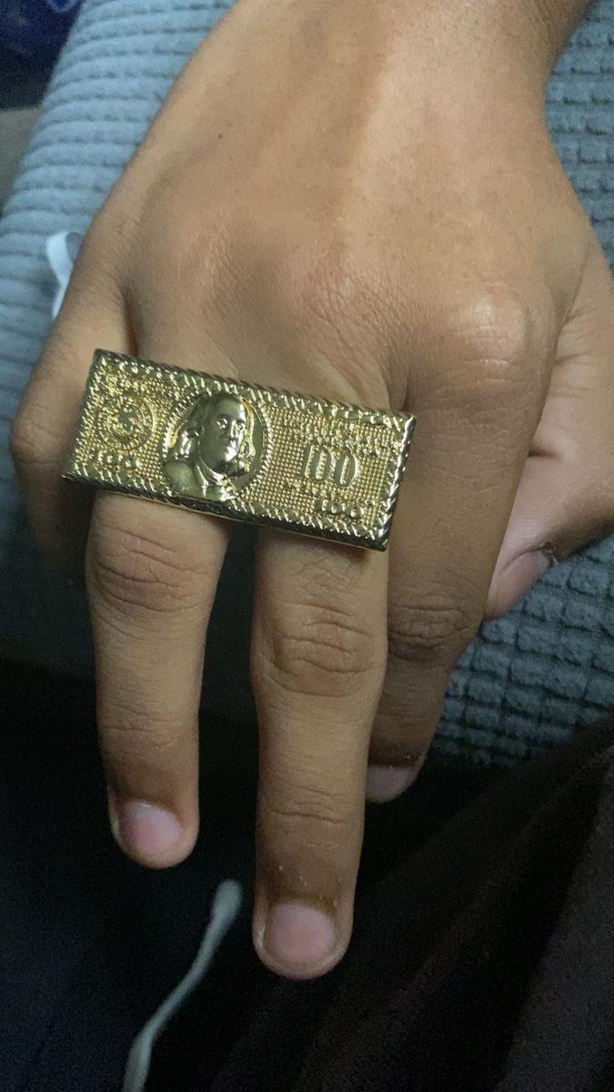 Item: 100 Dollar Ring With Nugget Design , 8