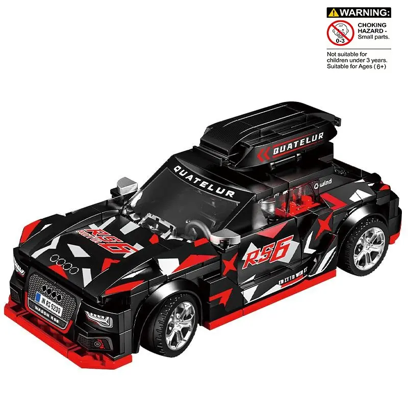 Racing Car Building Set, City Race Model Display, Sports Supercar, Roof Luggage Outdoor, DIY Assembly Toy for Boys, Stable Structure, Model Car Kit