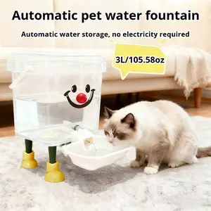 1PC automatic pet water dispenser, 3-liter capacity, no need for batteries or plugs, easy to clean and moisture-proof, universal for indoor and outdoor use, dopamine inspired design, ideal choice for pet lovers