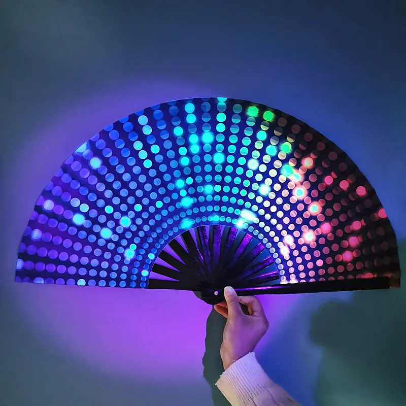 Large Fluorescent Kung Fu Folding Fan, Hand Fan, Perfect for Festive Events, Unique Party Accessory, Ideal for Celebrations & Gatherings, Decor, Decoration, Decorating, Decoration Items
