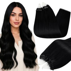 Full Shine Micro Link Hair Extensions 50G Natural Straight Human Hair 14inch-24inch summerwins