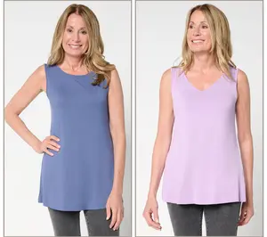 LOGO Layers by Lori Goldstein Knit 2 Pack Swing Tanks