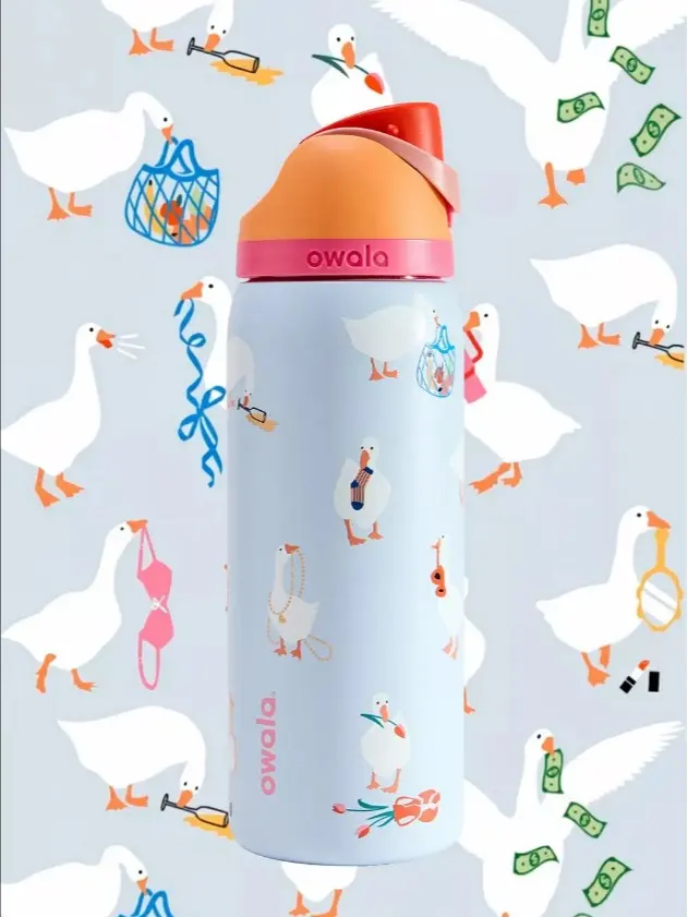 Viral Owala FreeSip 32oz Water Bottle – Silly Goose Exclusive, Insulated & Leak-Proof