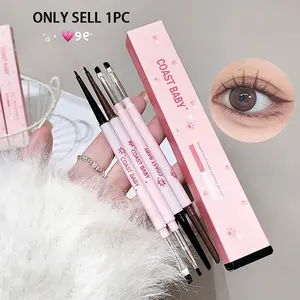 Double-Ended Eyeliner Gel Pen, Quick-Dry Waterproof Long-Lasting Smudge-Proof Eye Liner Pencil for Daily Use, Dual Ended Eyeliner