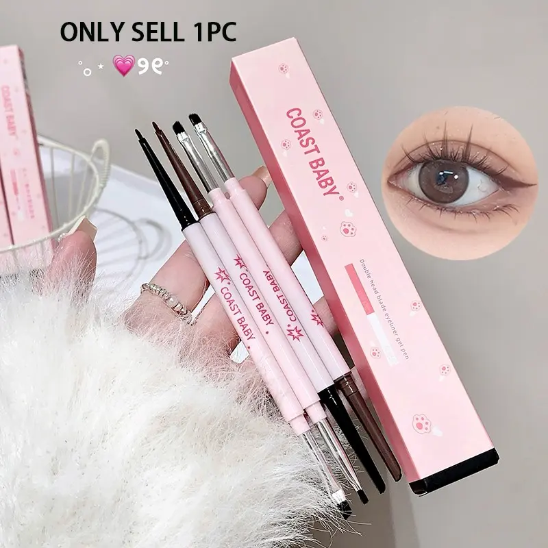 Double-Ended Eyeliner Gel Pen, Quick-Dry Waterproof Long-Lasting Smudge-Proof Eye Liner Pencil for Daily Use, Dual Ended Eyeliner, Eye Makeup Products