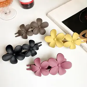 4 Pcs Flower Hair Clips, Matte French Hair Clips, Black Flower Hair Clips, Women's Elegant Sweet Hair Clips, Fashionable Temperament, Hair Accessories - Home Improvement