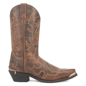 Laredo Mens Jameson Embroidered Snip Toe  Casual Boots Mid Calf - Brown