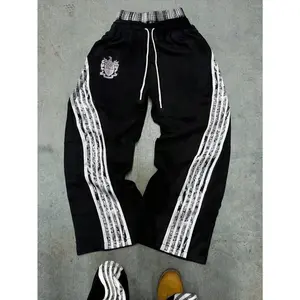 Men's Drawstring Waist Striped Loose Casual Sweatpants Streetwear Outfits