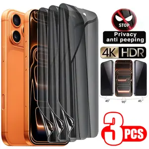 3 Pcs Anti-Spy Hydrogel Film for iPhone 17 Air 13 12 11 14 15 16 Pro Max Mini Plus Privacy Protective Screen Protector for iPhone XS Max X XR
