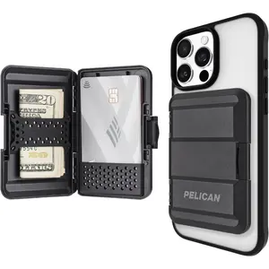 MagSafe Wallet For iPhone-Heavy Duty Snap-On Magnetic Wallet and Card Holder-Detachable and Slim Hard Case For iPhone 17 Pro Max,16 Pro Max,15,14,13,12 Series-Black