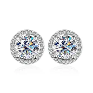 S925 Silver 1 Carat Moissanite Earrings – Dainty Sparkly Studs for Everyday Wear & Special Gifts