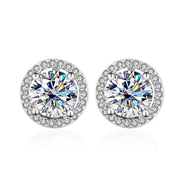 S925 Silver 1 Carat Moissanite Earrings – Dainty Sparkly Studs for Everyday Wear & Special Gifts