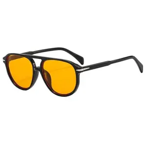 XUH Amber Tortoise Polarized Aviator Sunglasses, UV400 Protection Trendy Crossover Style Tortoise Frame Shades for Driving, Daily Wear, Travel & Outdoor Activities