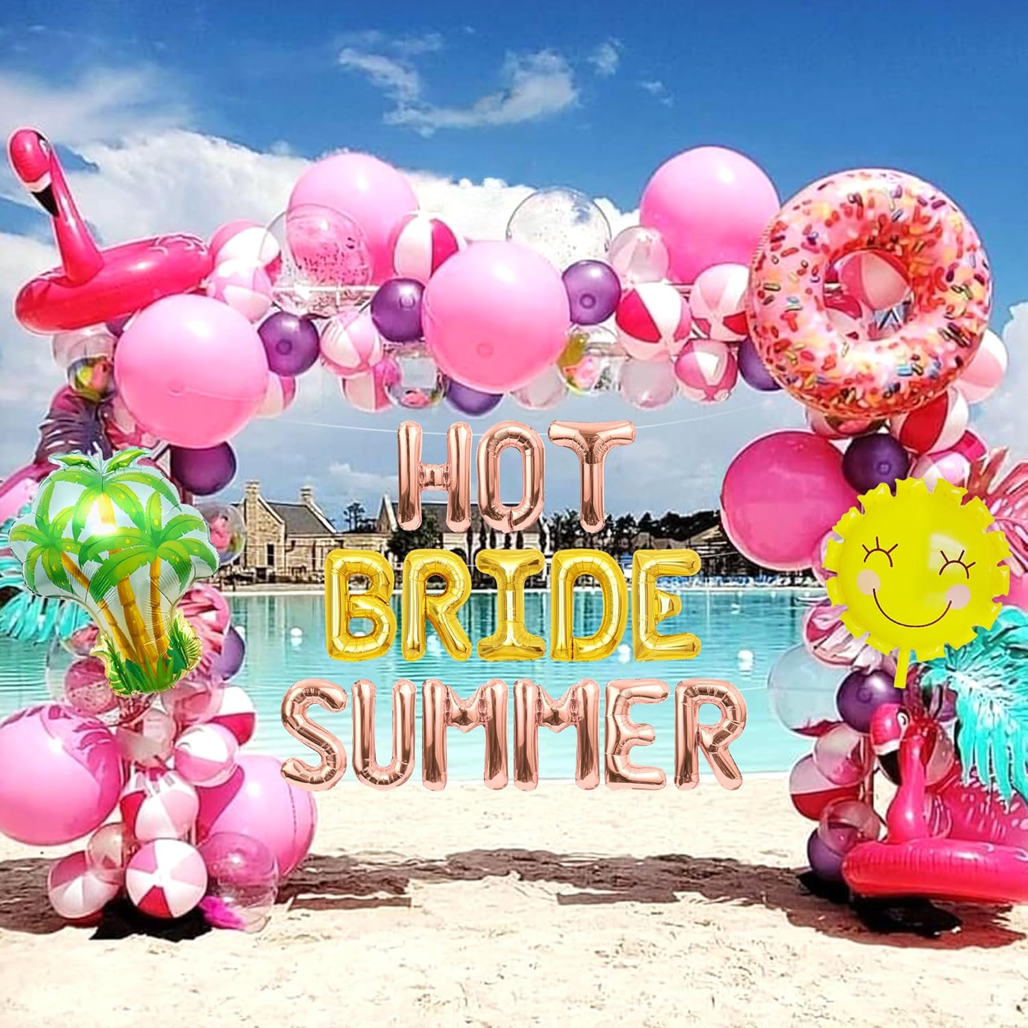 LaVenty Hot Bride Summer Balloons Banner Tropical Beach Bachelorette Bridal Shower DecorationsHawaiian Luau Wedding Engagement Party Supplies LaVenty Hot Bride Summer Balloons Banner Tropical Beach Bachelorette Bridal Shower DecorationsHawaiian Luau Wedding Engagement Party Supplies