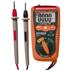 Extech DM220 Digital Auto-Ranging Multimeter - CAT IV 600 VAC/VDC, 40 mOhm Resistance, Voltage, Current, Frequency Measurement, Voltage Checks