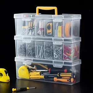 7pcs 6 Small Boxes, 1 Large Box Tool Parts Storage Box, Toolbox Storage Box, Multi-Grid Portable Transparent Tool Storage Box, Household Screws, Wrenches, Hardware Additions Classified Storage Box