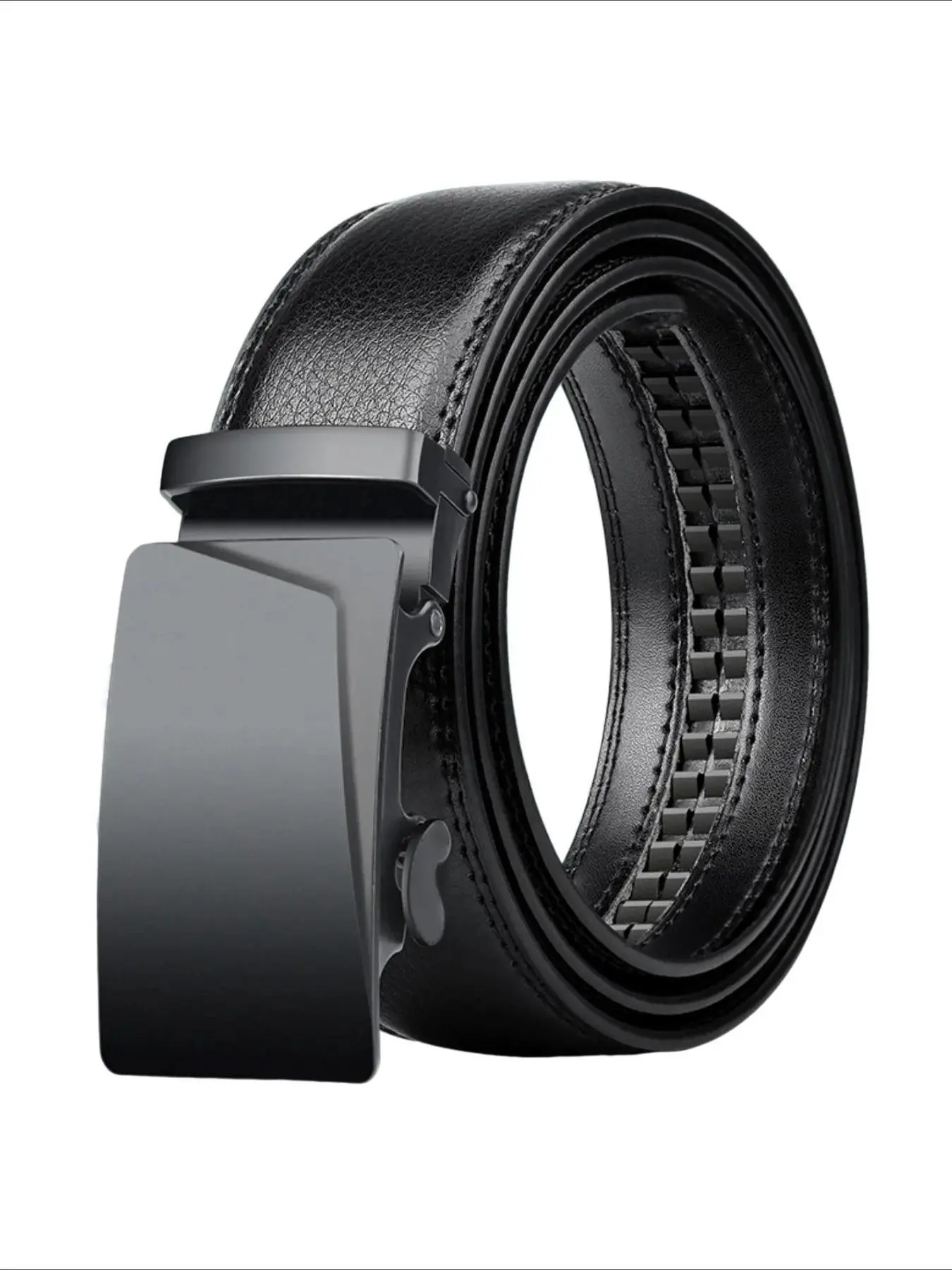 Extended Length Men's Automatic Buckle Casual Fashion Business Belt With Buckle - 120-170cm Plus Size PU Leather Designer Belt