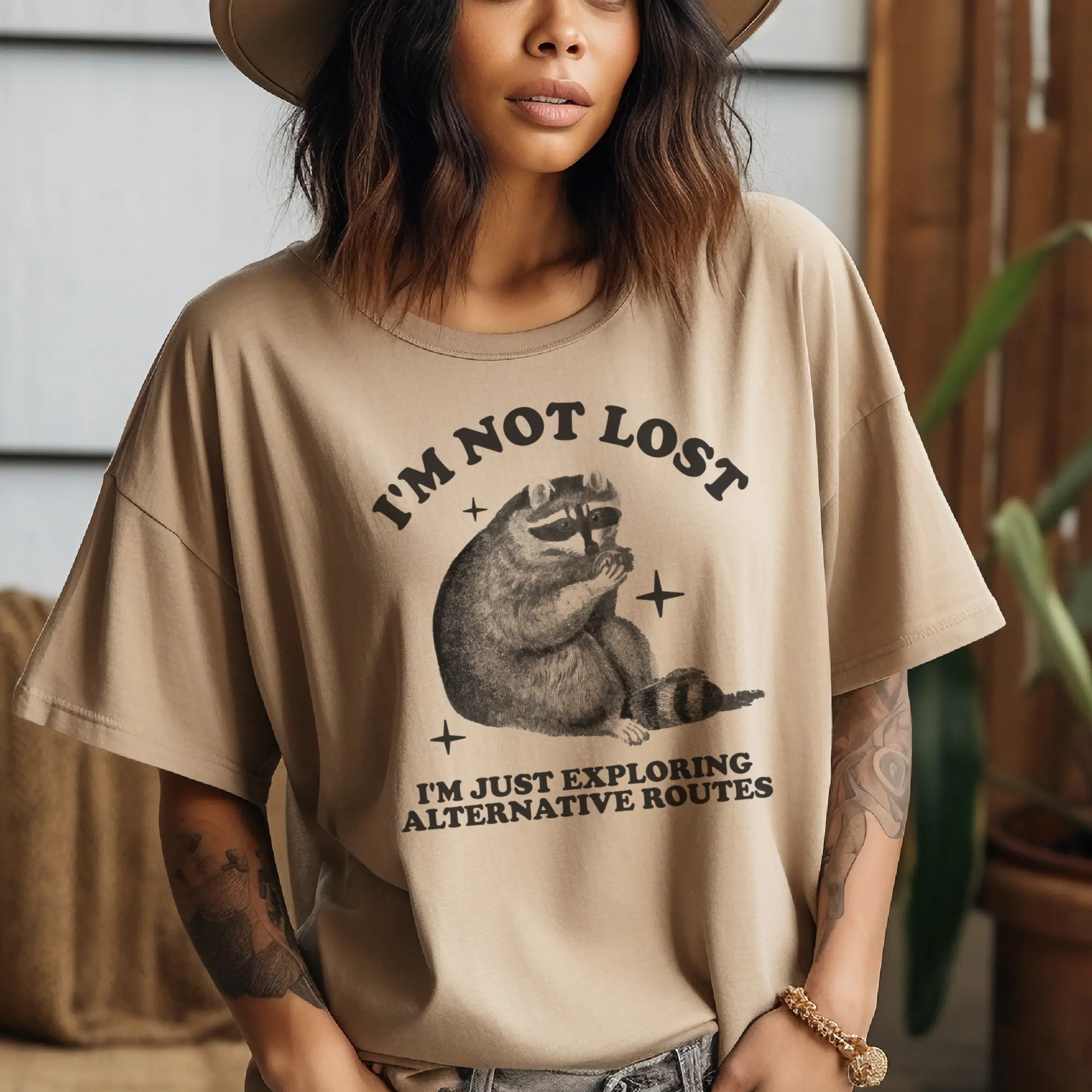 Overthinking tee Anxiety T-Shirt Funny Racoon Shirt overthinker sweatshirt Outdoors Nature Tshirt Racoon Lost Tee Oversized Soft T-Shirt Soft Print Tshirt Comfy Oversized Tee Sublimation Print T-Shirt Top Womenswear Outfit self care tshirt tummy tee