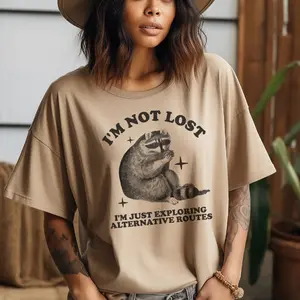 Overthinking tee Anxiety T-Shirt Funny Racoon Shirt overthinker sweatshirt Outdoors Nature Tshirt Racoon Lost Tee Oversized Soft T-Shirt Soft Print Tshirt Comfy Oversized Tee Sublimation Print T-Shirt Top Womenswear Outfit self care tshirt tummy tee