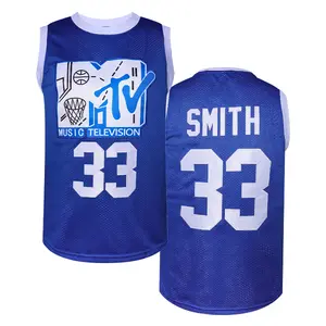 Men's #33 Blue Basketball Jerseys - Breathable Polyester Sports Shirt for Outdoor Activities - Embroidered