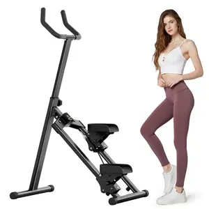 Soges 6-Level Height Adjustable Folding Stair Stepper Machine for Home Gym, 27.6"x33.9"x43.3-49.2", Vertical Climbing Exercise Machine for Full-Body Workout, Space-Saving Portable Climber Stepper Equipment Fitness Exercise, Black