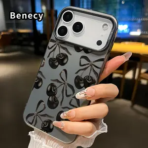 Phone Case for iPhone17 Pro Max 17 Air Cherry Bow Pattern Pattern Full Body Protection Anti-Scratch PC Smartphone Cover Cellphone Protective