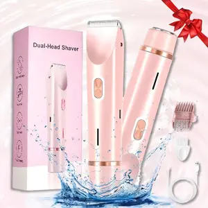 2 in 1 Electric Hair Remover,1 Box USB Rechargeable Waterproof Hair Removal Tool & Accessories, Multifunctional Hair Removal Machine for Women, Valentine's Day Gift bikini trimmer