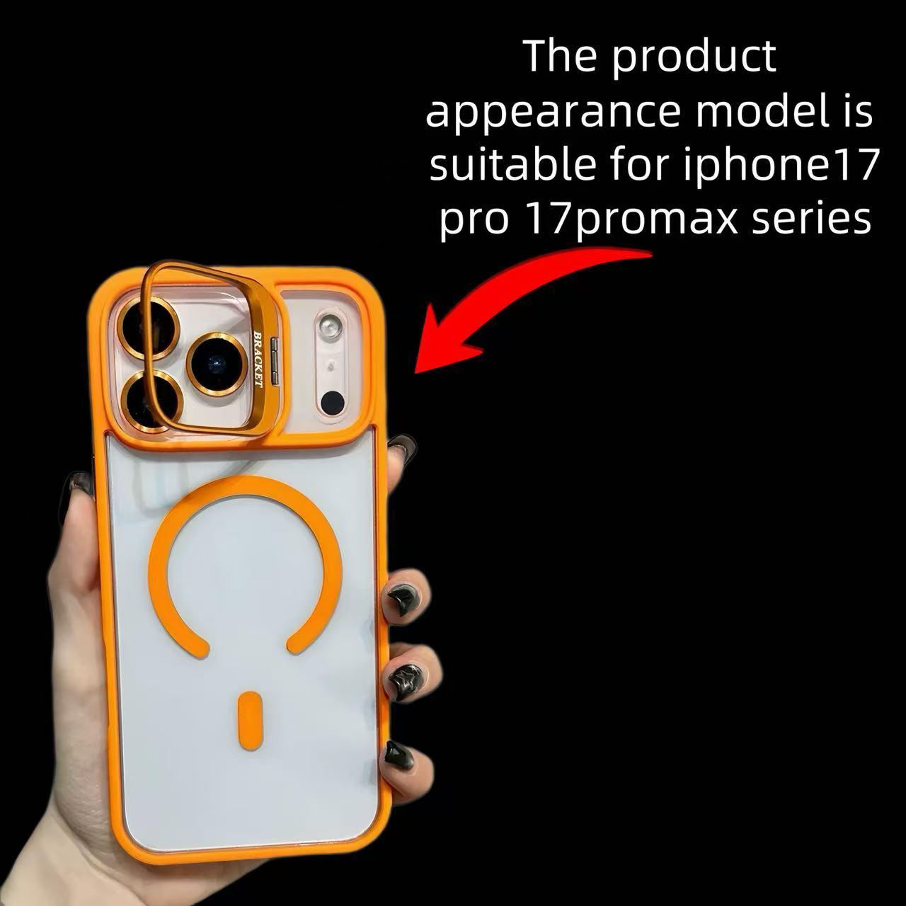 Apple 17 16 15 14 13 12 Max Plus Pro Magnetic Mobile Phone Case with MagSafe Camera Ring Holder, Military-Grade Protection, Anti-Fall, Non-Yellowing, Wireless Casing Protector Cover, Black Silicone