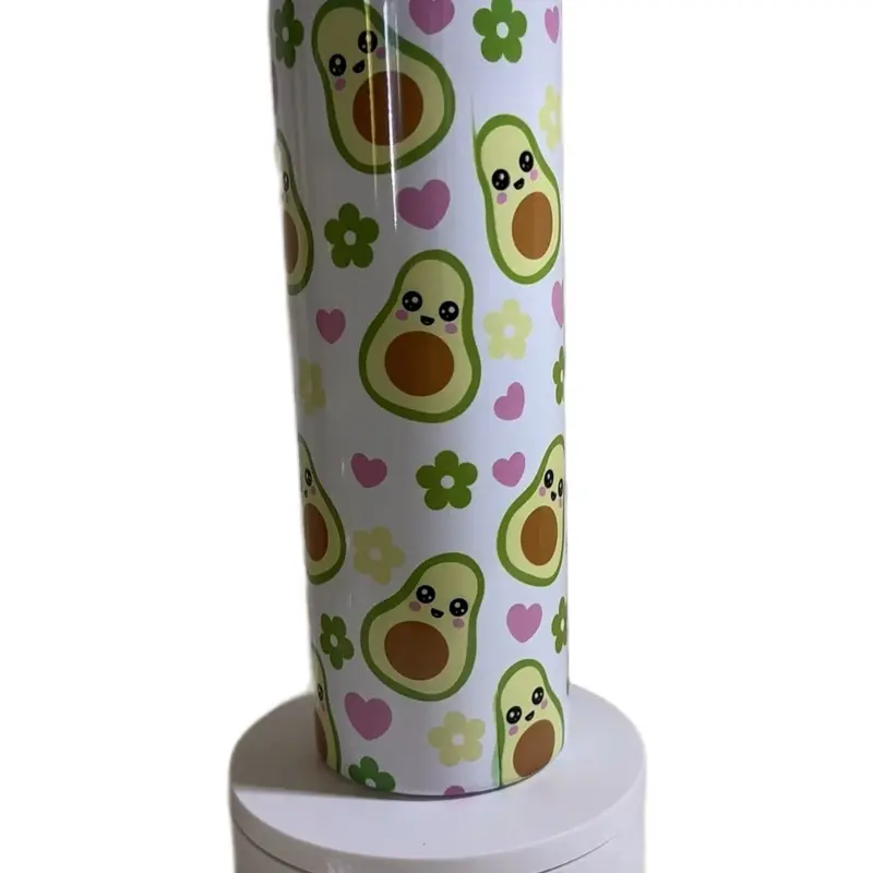 Tumbler with Avocado and Heart Pattern - Simple Product Title