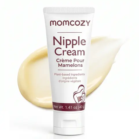 Momcozy NM001 Nipple Cream Nursing Balm for Sore & Cracked Nipples - Breastfeeding Pain Relief   No Wipe Off, Postpartum Nursing Care breastfeeding essentials Nipple Cream