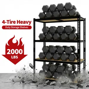 L-Shaped 4-Tier Metal Wire Shelving Rack, Adjustable Shelves, 1325 lb, for Pantry/Home/Warehouse