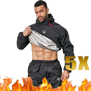 HAMTOLU Unisex Sauna Suit Sportswear Sweat Suit Boxing Exercise Jacket and Pants Fitness Training Clothes Outdoorfun Athletic Workout for Men and Women