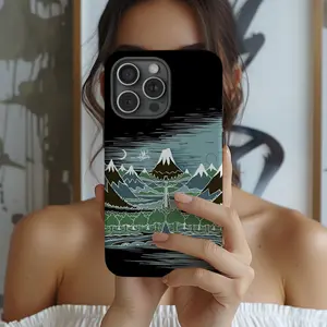 A Halflings journey on a mountain path through an elven wood in the style of J.R.R.Tolkien Phone Case, iPhone 17 16 15 14 13 12 11