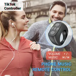 TikTok Scroll Ring - Video Pause-Like Control, Music Remote & Camera Shutter for iOS & Android, Ideal for Selfies and Screen Time - Phone Smartphone