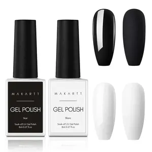Black and White Gel Nail Polish Set - Manicure, Nail Care
