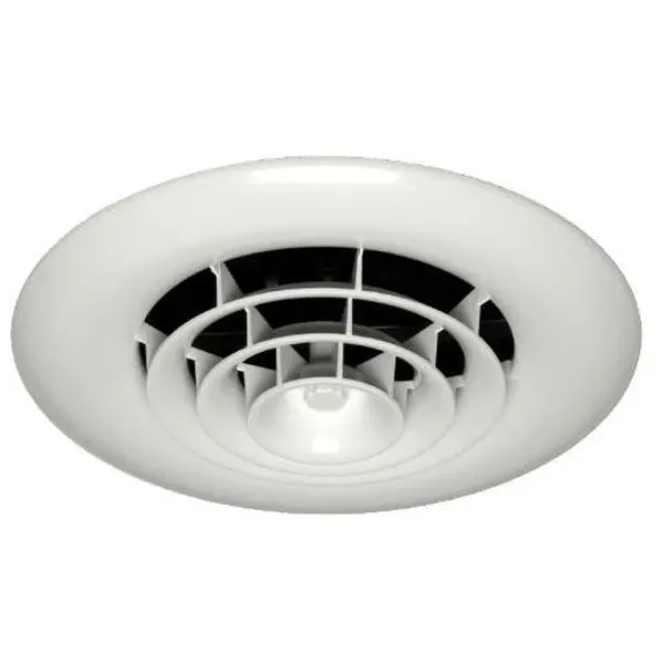 212 MAIN Havaco Quick Connect HT-G6B-R1D Paintable White Round Shape Ceiling Diffuser - 6 in Boot, Rotary Damper, Ceiling-Mount Household Appliance Part