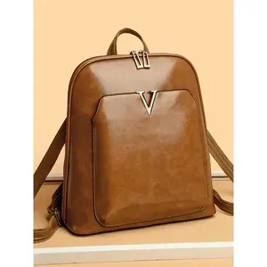 Women's Fashionable Solid Color Backpack, Large Capacity Lightweight Commuter Backpack, Casual Versatile Backpack for Daily Use