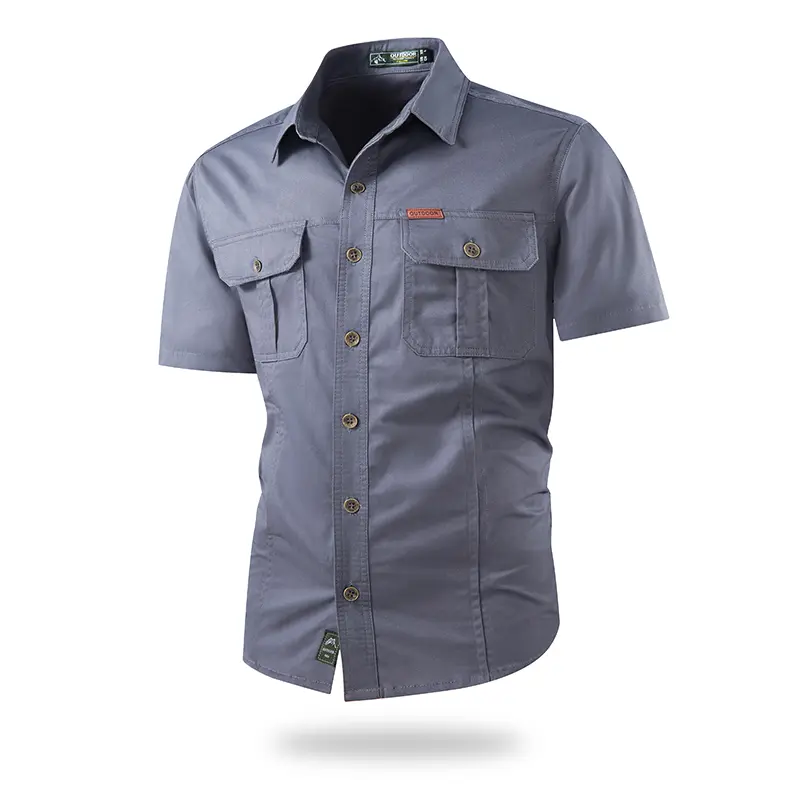 Single pack: summer outdoor casual short-sleeve work shirt with multiple pockets, lightweight design,fathersdaygift Single pack: summer outdoor casual short-sleeve work shirt with multiple pockets, lightweight design,fathersdaygift
