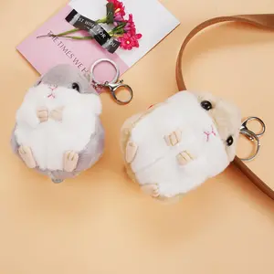 2PCS Cute Hamster Plush Set, Compact and Lightweight, Suitable for Dog Play and Dog Gifts Keyring Charm Handbag Pendant