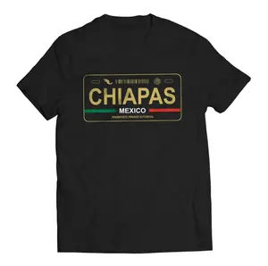 Chiapas Mexico License Plate T-Shirt - Playera Mexicana con Placa de Carro, Full Sizes, Full Colors, Gift For Mexican