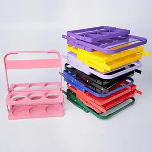 Portable Foldable Plastic Beer Rack Durable Cup Organizer Wine Rack Beer Bottle Holder Beverage Basket Reusable tail Rack