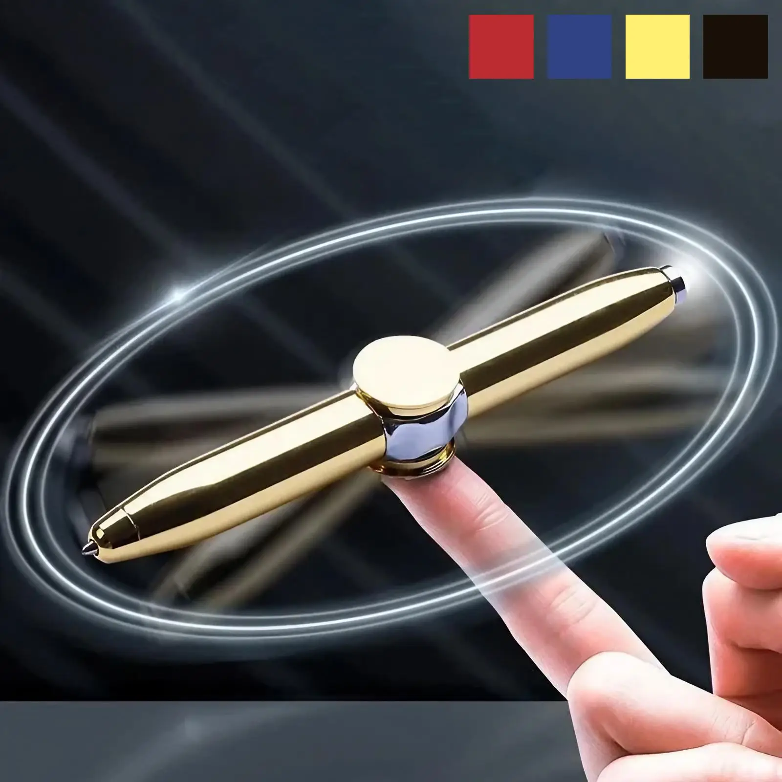 Fidget Spinner Pen, 1/2 Counts Stress Relief Rotating Pen, Writing Pen, Gyro Toy, Office Stationery & Supplies, Office Accessories