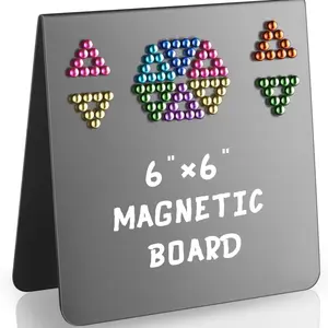 V-Shape Magnetic Display Board, Metal Magnetic Notice Board Stand, Table Art Easel, Magnet Board for Office & Home Use