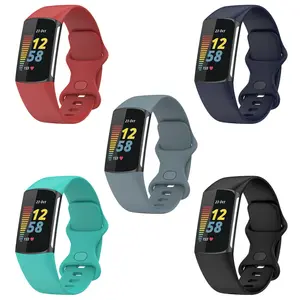 doemoil Replacement Soft Silicone Sport Watch Band Strap For Fitbit Charge 5/Charge 6