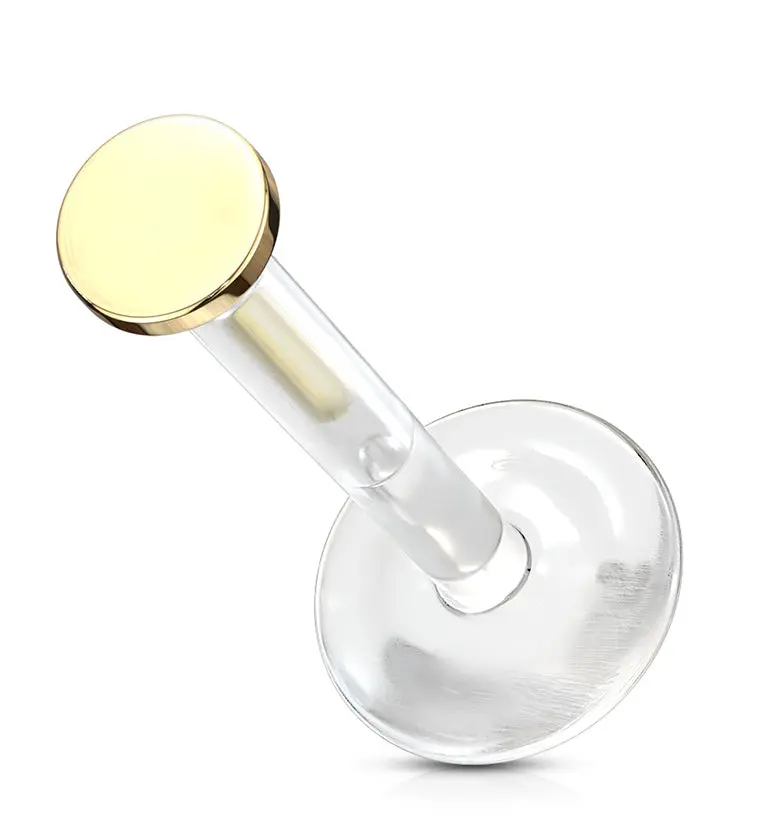 16G Gold Disk 14kt Bioflex Labret Post