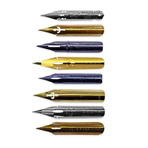 Suzanne Cunningham's Favorite Pointed Nibs for Calligraphy and Flourishing Set with Gillott 303 Zebra G Hunt 22 101 Leonardt Principal 404 Brause Rose and Zebra G Titanium