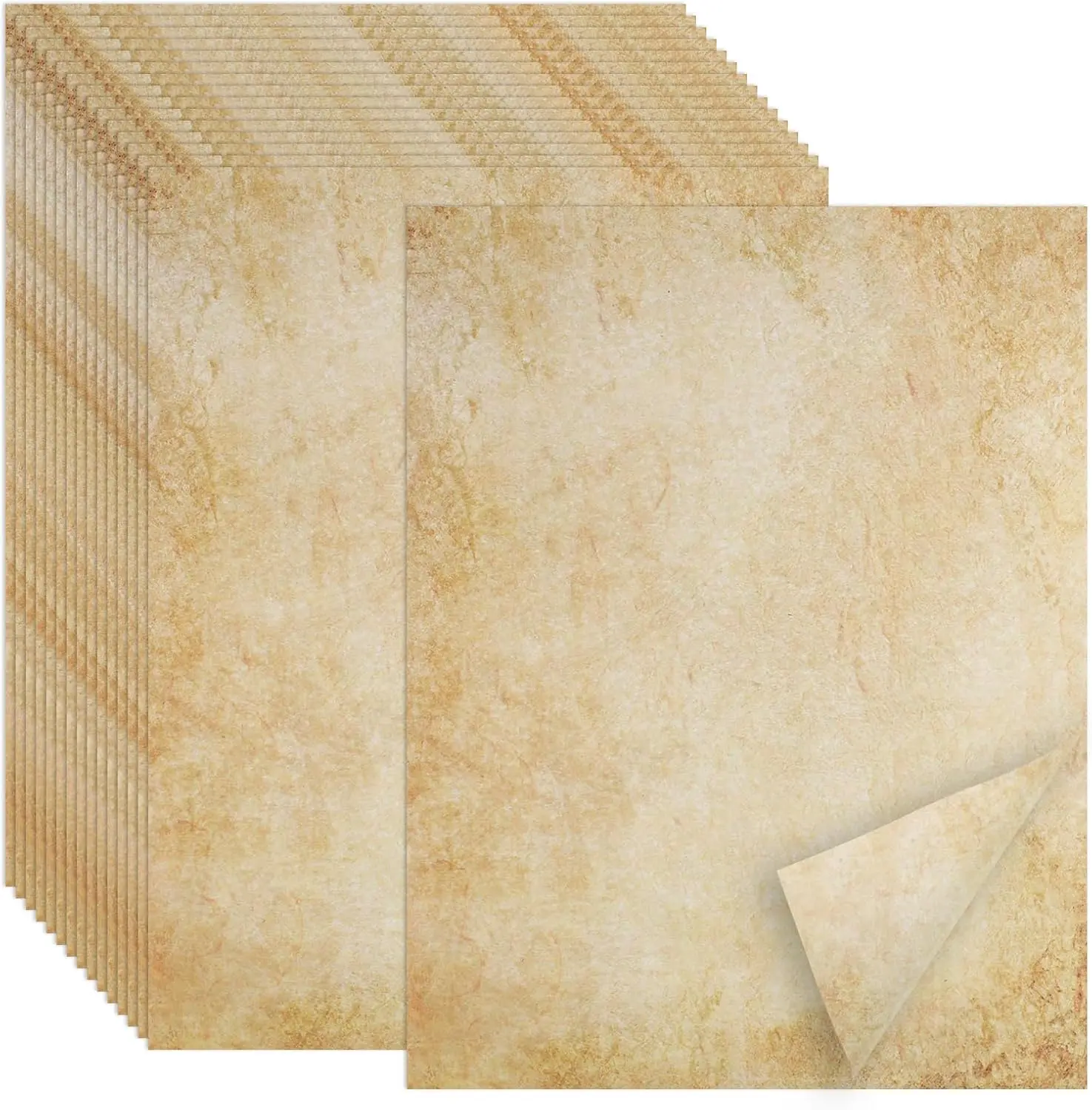 70PCS Vintage Paper 8.5 x 11 in Parchment paper for Writing Letter writing Paper, Decorative Printer Paper for Invitation, Letter, Resume, Award, Diploma, Art, Craft, Certificate Antique